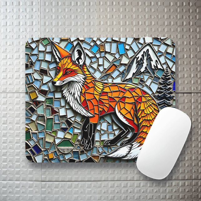Mousepad Azulejo mosaico Fox Willife Art (Criador carregado)
