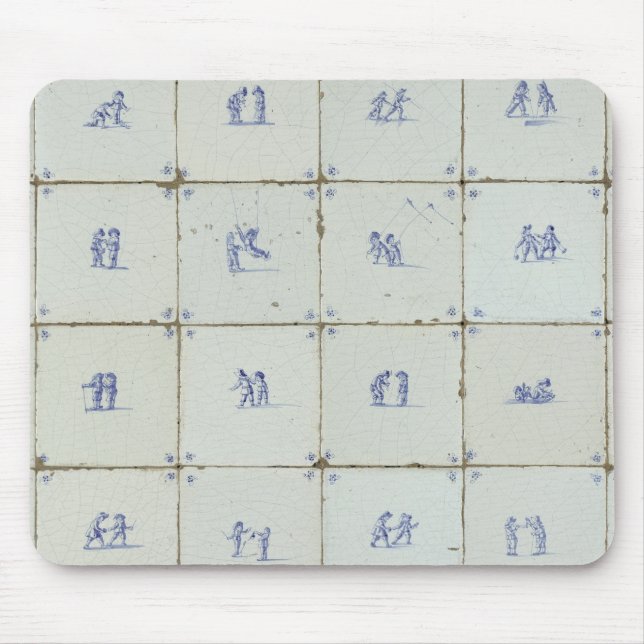 Mousepad Azulejos Azuis Delft Neerlandeses (Frente)