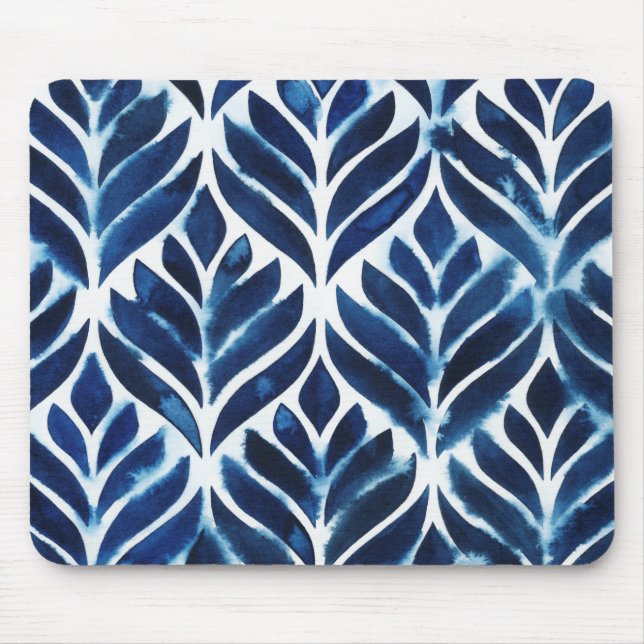 Mousepad Azulejos de cobalto para aquarelas IV (Frente)