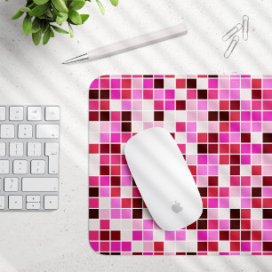 Mousepad Azulejos de Piscina, Azulejos Mosaico Rosa, Padrão