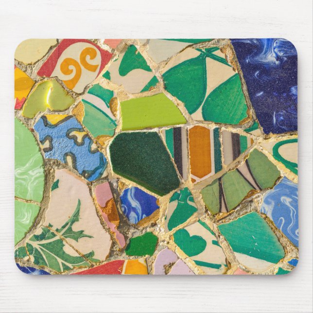 Mousepad Azulejos do Green Parc Guell na Espanha de Barcelo (Frente)