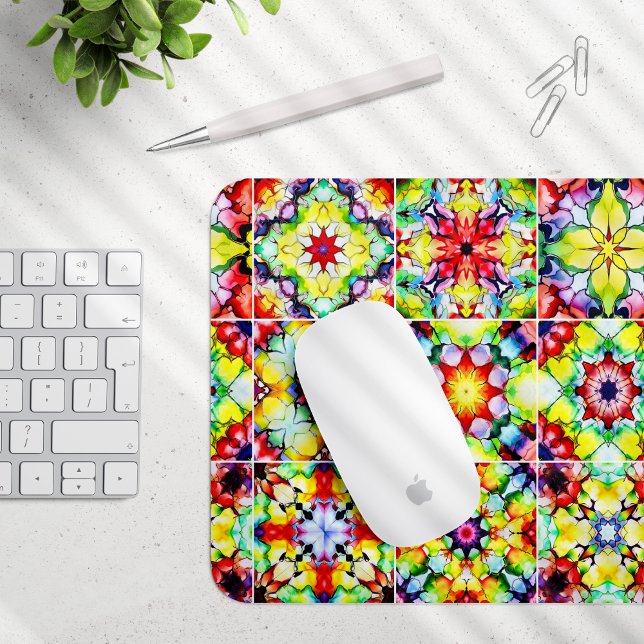 Mousepad Azulejos do Mediterrâneo, Azulejos de Tinta Álcool (Criador carregado)