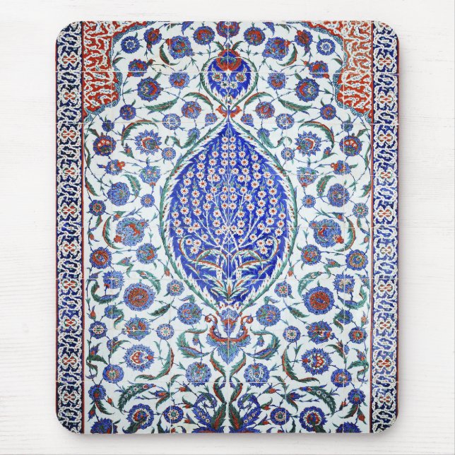 Mousepad azulejos florais turcos (Frente)