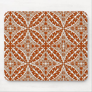 Mousepad Azulejos marroquinos - marrom e branco da oxidaç