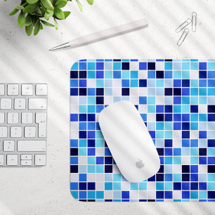 Mousepad Azulejos piscinas, Azulejos Mosaicos Azuis, Padrão