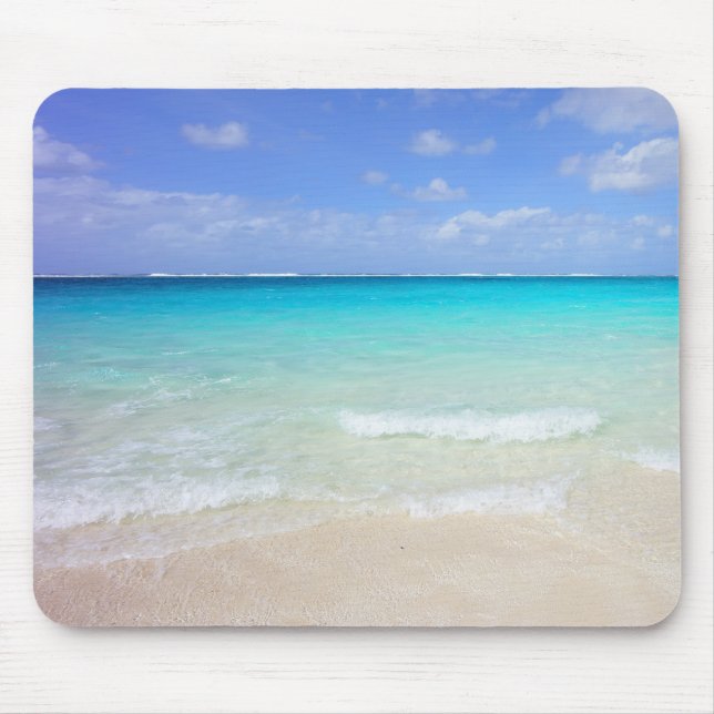 Mousepad Azure Blue Caribe Praia Tropical (Frente)