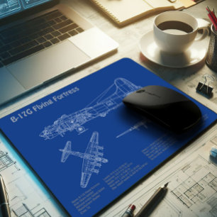 Mousepad B-17 Fortaleza Voadora - Planos de Impressão Bluet