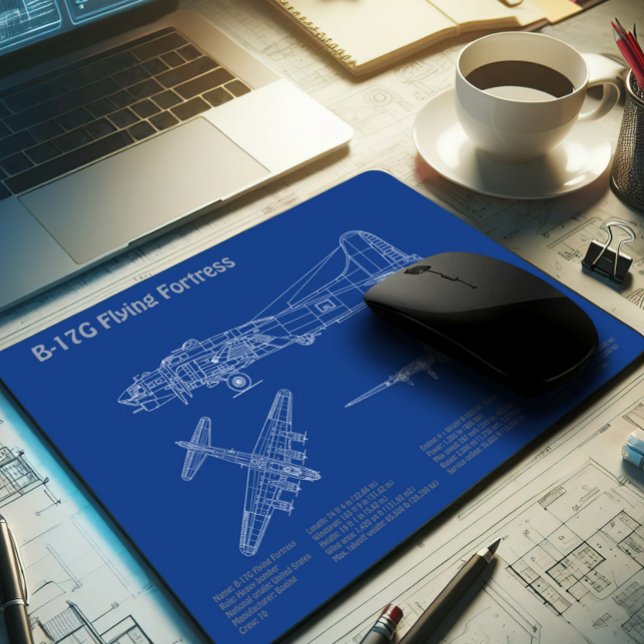 Mousepad B-17 Fortaleza Voadora - Planos de Impressão Bluet (Criador carregado)