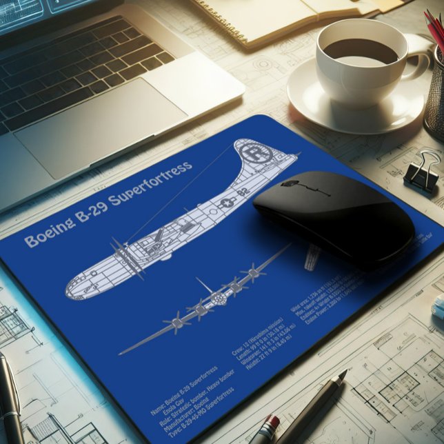 Mousepad B-29 Superfortaleza - Planos de Impressão de Avião (Criador carregado)
