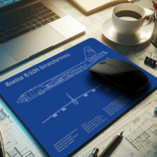 Mousepad B-52 Estratofortaleza - Planos de bordo de aviões