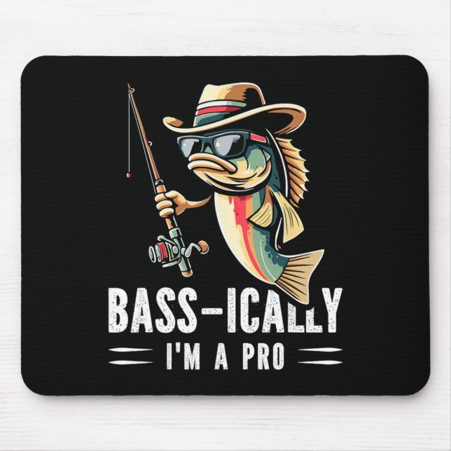 Mousepad B-IC Sou Um Pró Engraçado Pesca Sobrevive A Peixes (Frente)
