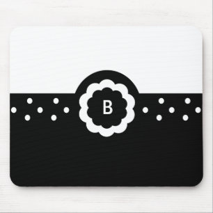 Mousepad B: Monograma B Dotado Bloco de Mão Preto e Branco