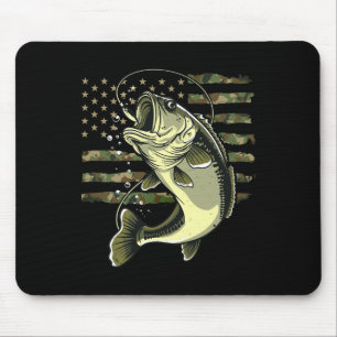 Mousepad B Pesca De Peixes Usa Bandeira Americana Pesca De