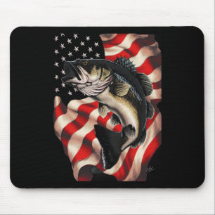 Mousepad B Pesca Pavilhão Americano Em 4 De Julho Para O Pe