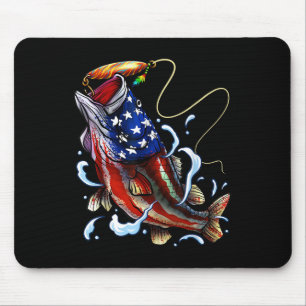 Mousepad B Pesca Peixe Bandeira Americana Pai Pai Quatro De