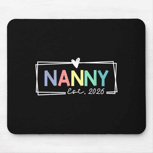 Mousepad Babá Est 2026 Promovida a Avó 2026 Para Avó (Frente)