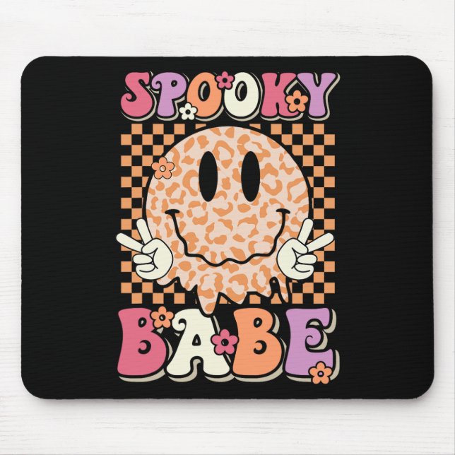Mousepad Babe Groovy Halloween Leopard Sorri Olhado (Frente)
