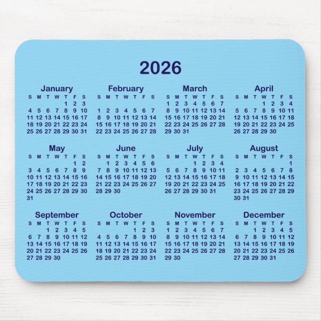 Mousepad Baby and Dark Blue 2026 Calendar (Frente)