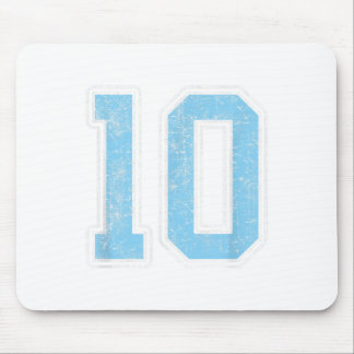 Mousepad Baby Blue White Number 10 Jersey Player Uniform #1