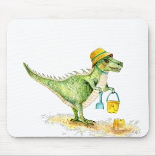 Mousepad Baby Dinosaur T-Rex na praia
