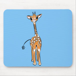 Mousepad Baby Giraffe - azul