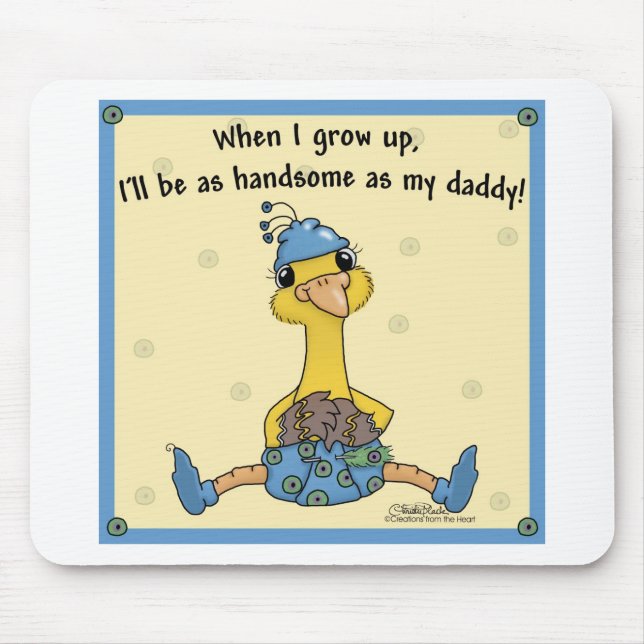 Mousepad Baby Peacock Handsome como pai (Frente)
