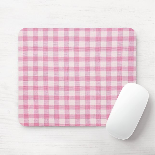 Mousepad Baby Pink Gingham (Com mouse)