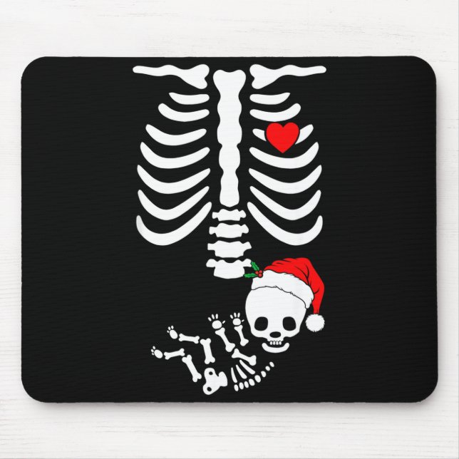 Mousepad Baby Shower Skeleton Christmas Santa Pregnancy Ann (Frente)