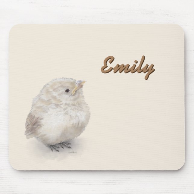Mousepad Baby Sparrow Digital Watercolor (Frente)