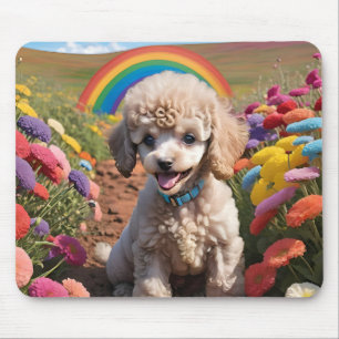 Mousepad Bacalhaus Flor e arco-íris coloridos