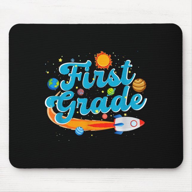 Mousepad Back to school outer space teacher first grade (Frente)