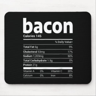 Mousepad Bacon Nutrição Fatos Familiares Correspondentes ao