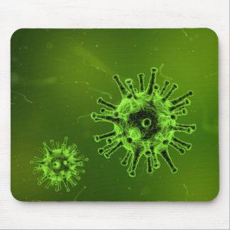 Mousepad Bactérias do vírus da ciência microscópio verde