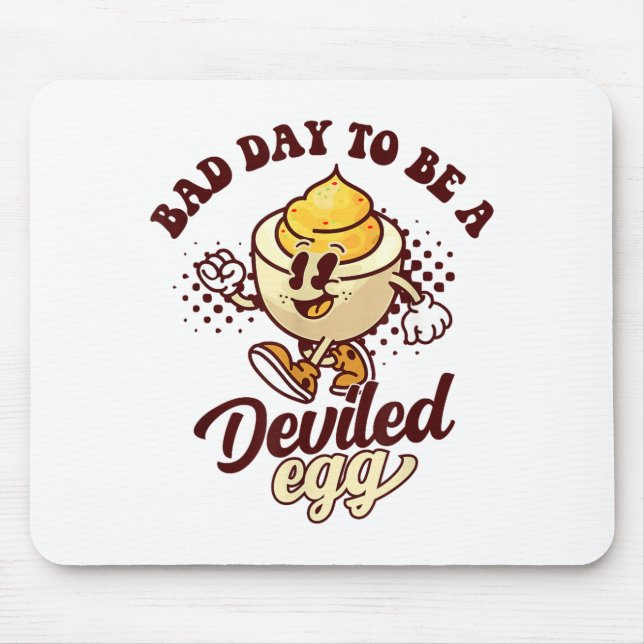 Mousepad Bad Day To Be A Deviled Egg Funny Thanksgiving Egg (Frente)