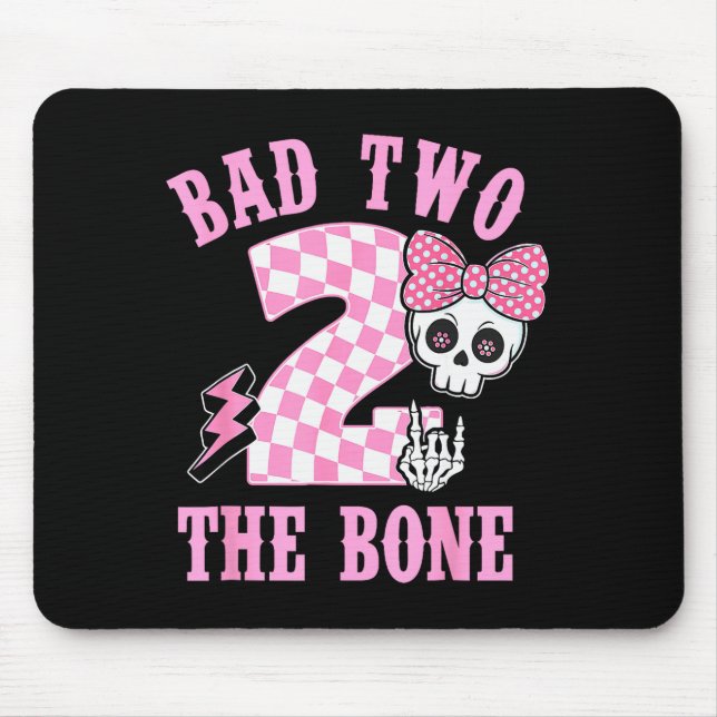 Mousepad Bad Two The Bone Birthday 2 Years Old Nk Checkered (Frente)