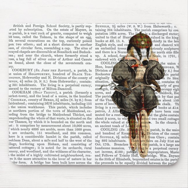 Mousepad Badger na Bicicleta Vintage (Frente)