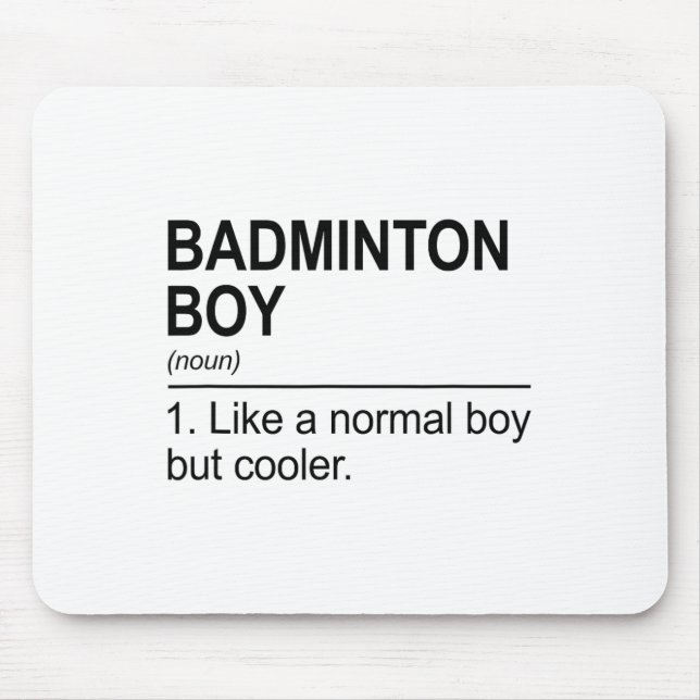 Mousepad Badminton Boy Noun Definition Shuttle Badminton Pl (Frente)