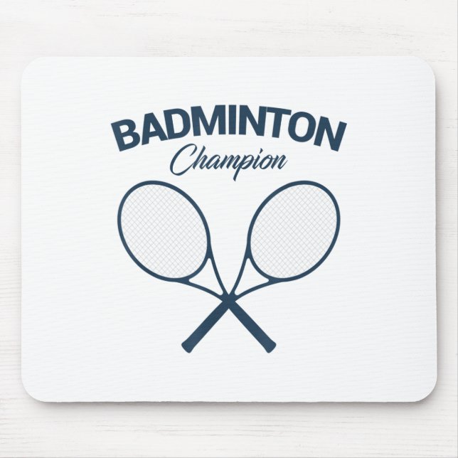 Mousepad Badminton Champion I Racket I Shuttle I Badminton  (Frente)