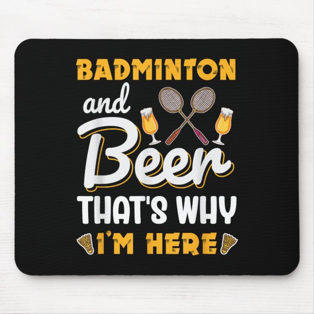 Mousepad Badminton E Cerveja Peteca Amante De Badminton  (Frente)