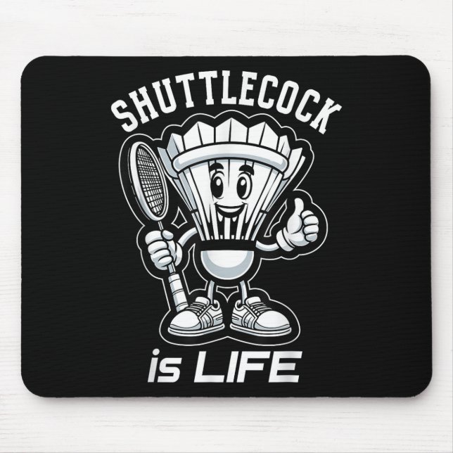 Mousepad Badminton Forever Cartoon Shuttle E Racket Graph (Frente)