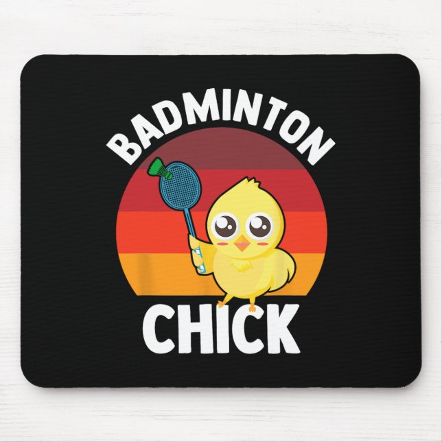 Mousepad Badminton Pintinho Badminton Player Shuttle Sports (Frente)