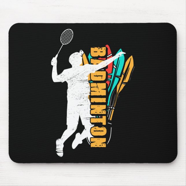 Mousepad Badminton Player Shuttle Racket Badminton (Frente)