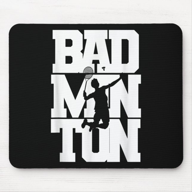 Mousepad Badminton Player Smashing Shuttle Birdie Badminton (Frente)