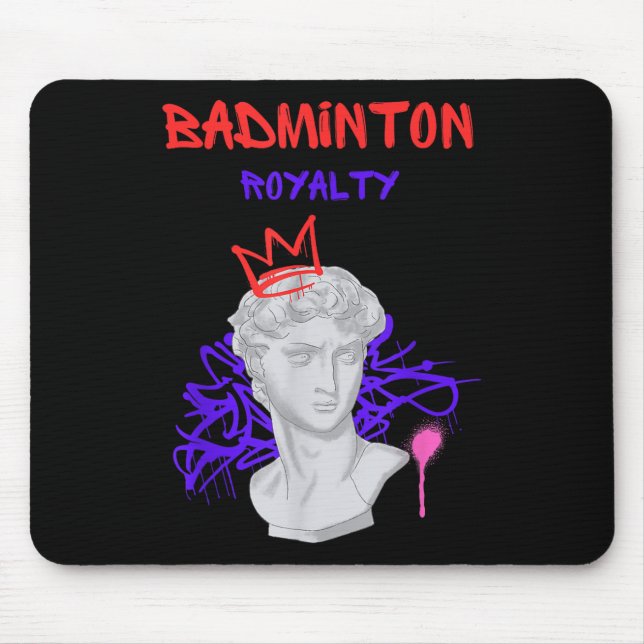 Mousepad Badminton Royalty Campeão de Estátua Grega Pl (Frente)