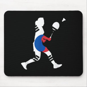 Mousepad Badminton South Korea Flag Racket Shuttle Women P