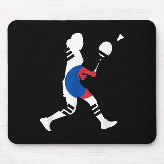 Mousepad Badminton South Korea Flag Racket Shuttle Women P (Frente)