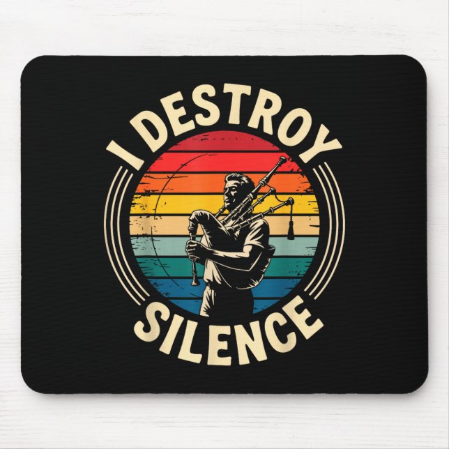 Mousepad Bagpe Art For Men Women Scottish Bagper Bagpe Play (Frente)