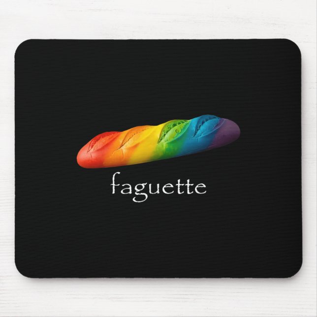Mousepad Baguete Divertida Arco-íris Faguete Mês do Orgulho (Frente)