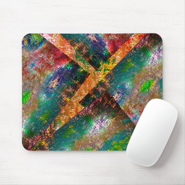 Mousepad Bagunça de camadas coloridas com queimado rústico  (Com mouse)