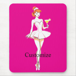 Mousepad Bailarina Bonita Posando com Martini Thunder_Cove
